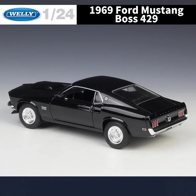 WELLY 1:24 1969 Ford Mustang Boss 429 Alloy Sports Car Model Diecast Metal Toy Classic Car Model High Simulation Childrens Gifts