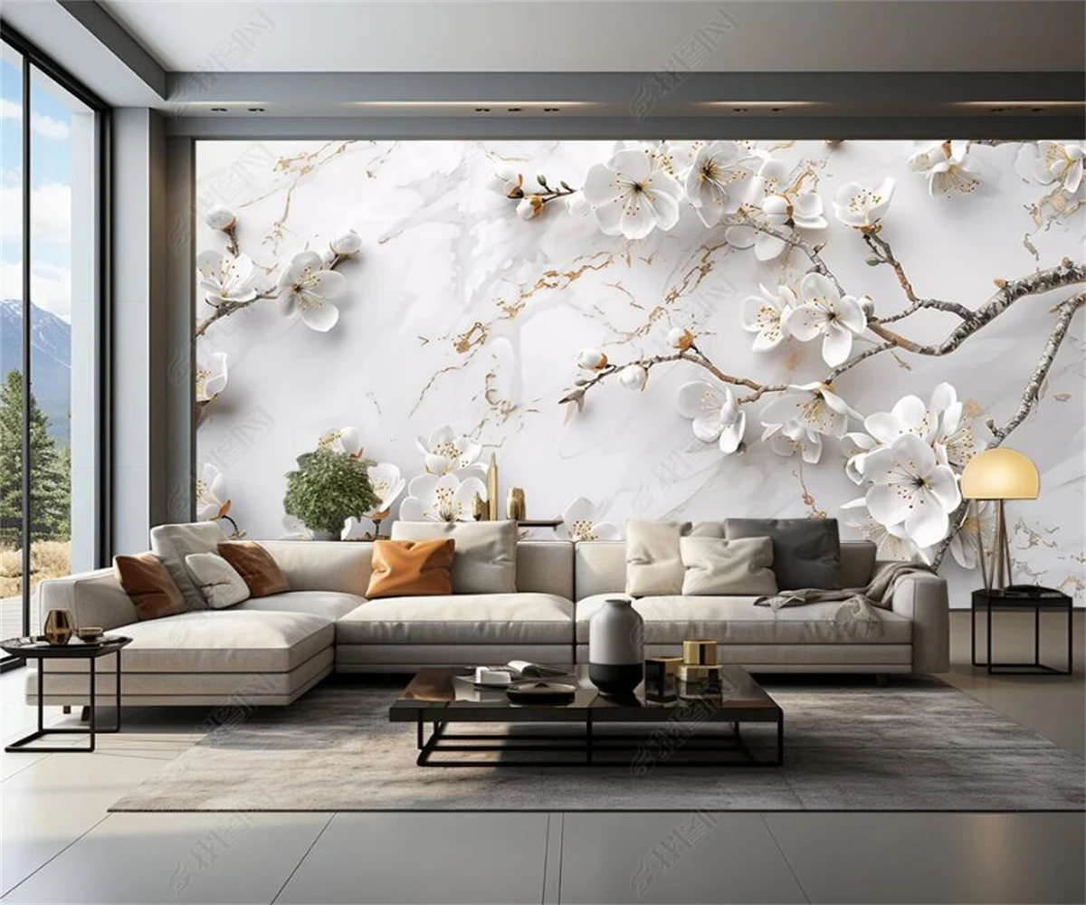 beibehang Customized modern minimalist new Chinese ink landscape TV background decorative painting wallpaper papier peint