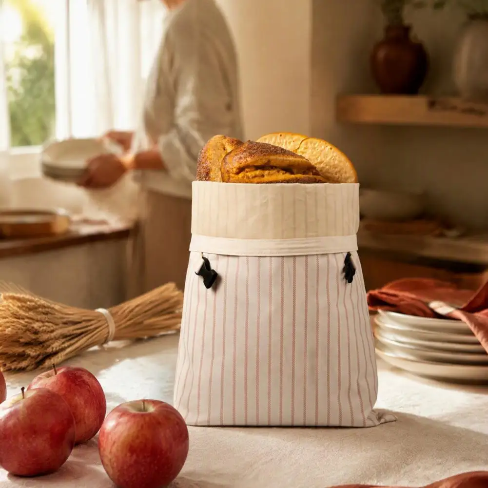 Washable Bread Bag Oxford Cloth Beeswax Bread Bag Reusable Sourdough Storage Pouch Eco-friendly Food Wrap for Freezer