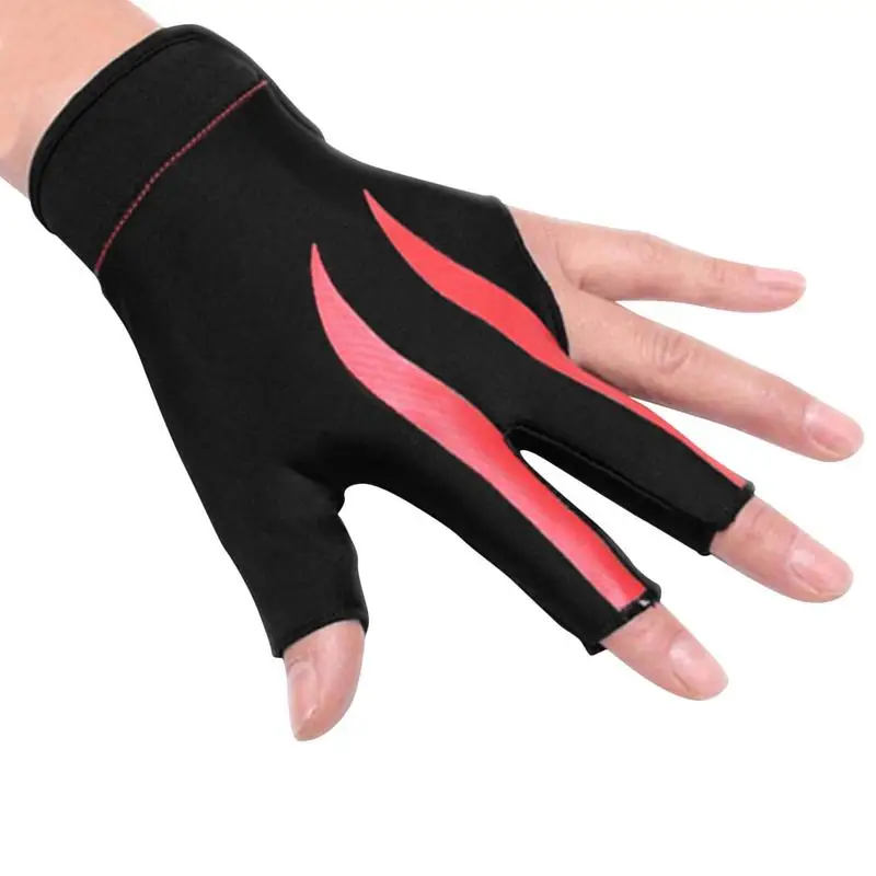 Elastic Lycra Billiard Glove Left Hand Right Hand Pool Glove 3 Fingers Professional Sports Glove Men Women Billiard Accessories