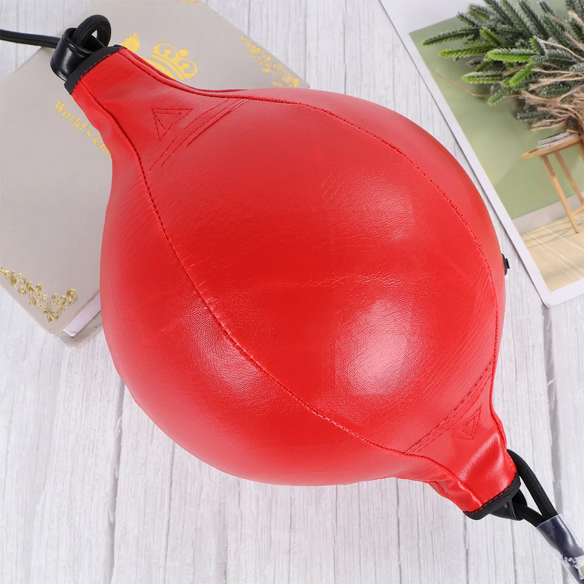 1Pcs Hanging Boxing Ball Professional Red High Elastic Punching Training Equipment for Reflex Agility and Hand Eye