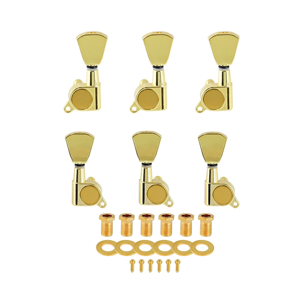 Quality Alloy Tuning Pegs 3R3L Machine Head Guitar Parts Gold Locking Kit for Acoustic Electric Guitar Accessories view 3