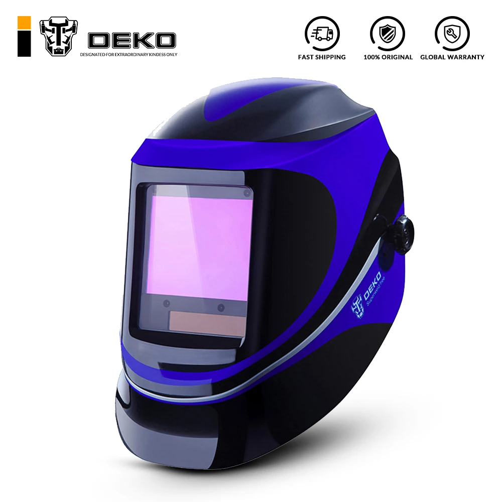 DEKO MZ232 Solar Powered Casco di Saldatura Automatica Oscuramento Cappuccio di Obiettivo Grandangolare Professionale Ombra Regolabile Gamma 4/9-13