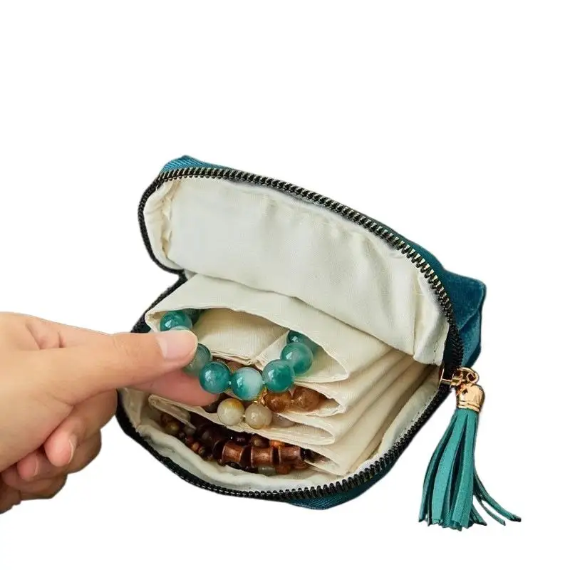 

Новая 5-слойная сумка для хранения украшений, бархатные мешочки для часов, браслетов, колец, сережек, портативный дорожный футляр для украшений