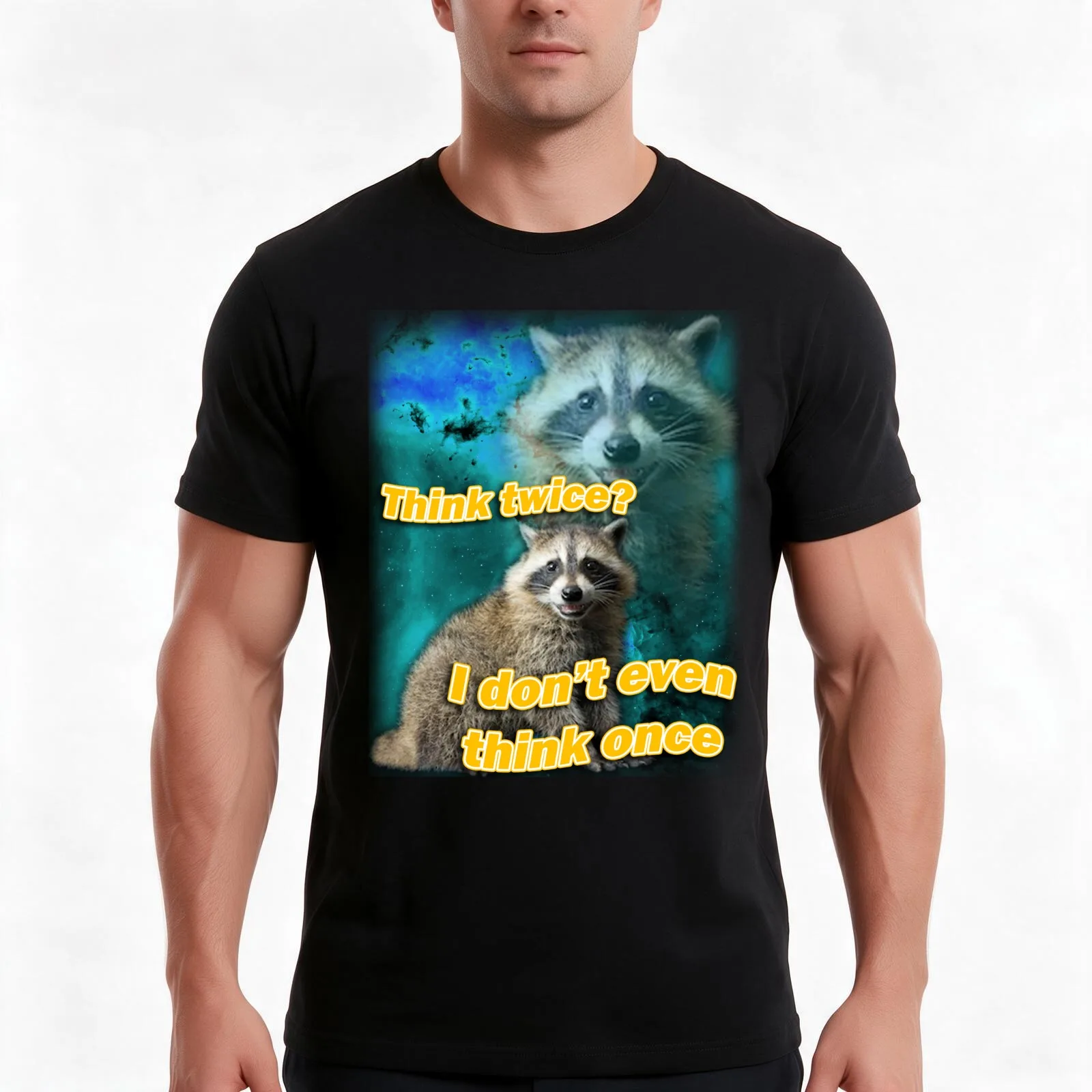 Think Twice? I don't even think once T-Shirt, Summer Casual Cotton Tee, Oversized Streetwear Tops, Vintage Graphic Print