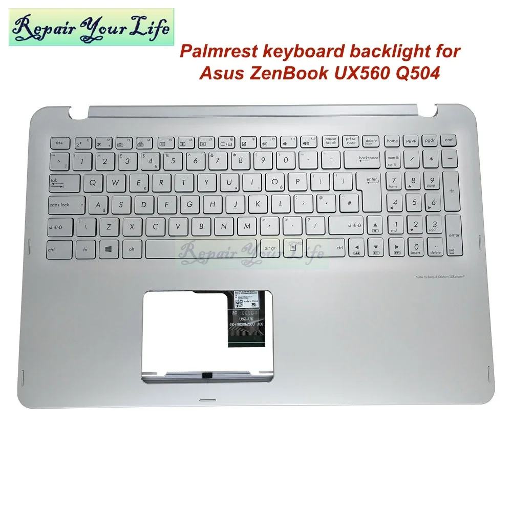 

Hungarian UK GB Backlit Keyboard Palmrest Cover For Asus ZenBook UX560 UX560UA UX560UAK 13NB0BZ2P02211 90NB0BZ2-R31UK2 R31HU2