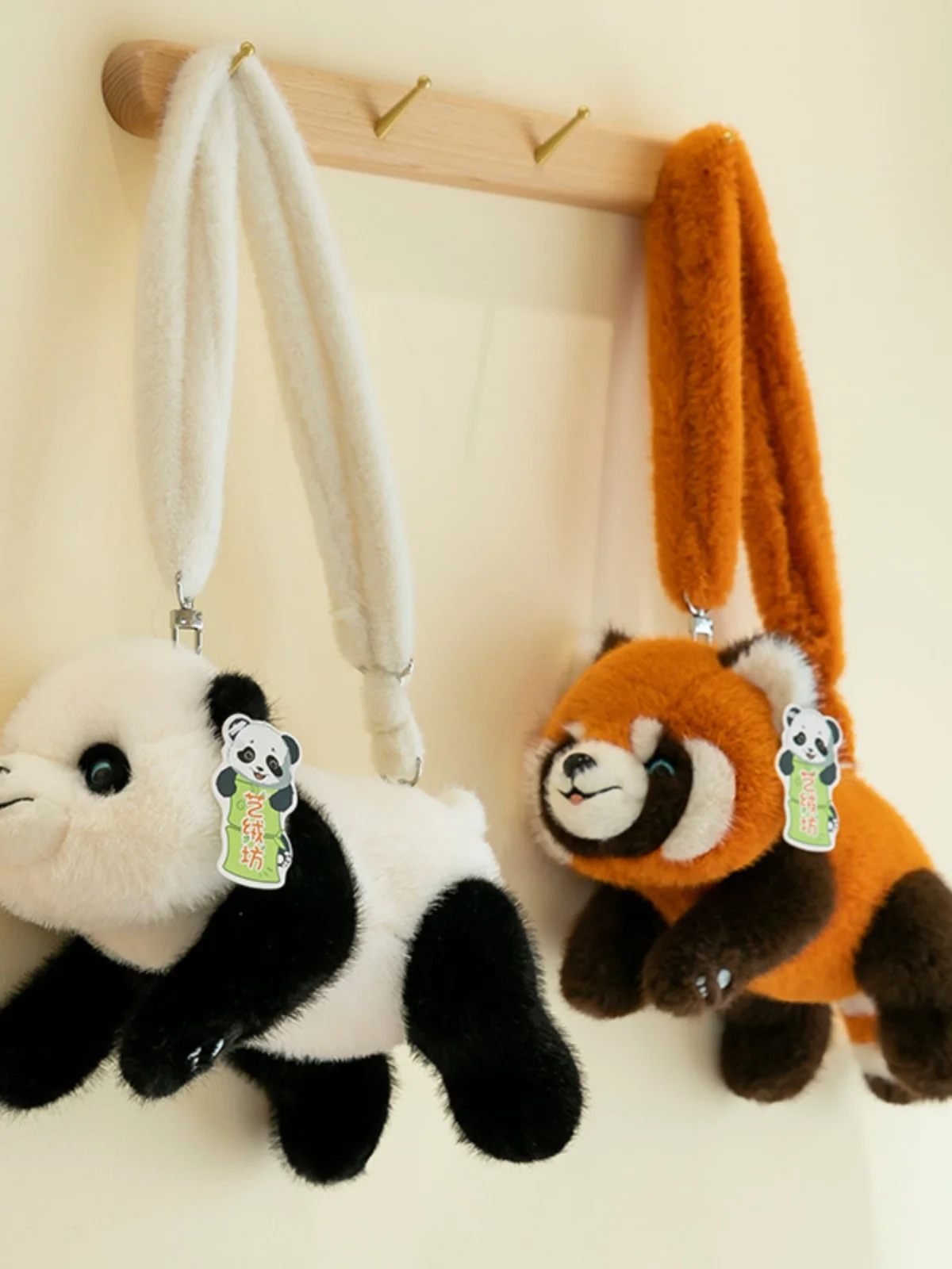 

Милая плюшевая игрушечная сумка с изображением панды для девочек и детей, маленький енот на одно плечо, двойная сумка через плечо, мягкая кукла Gracias