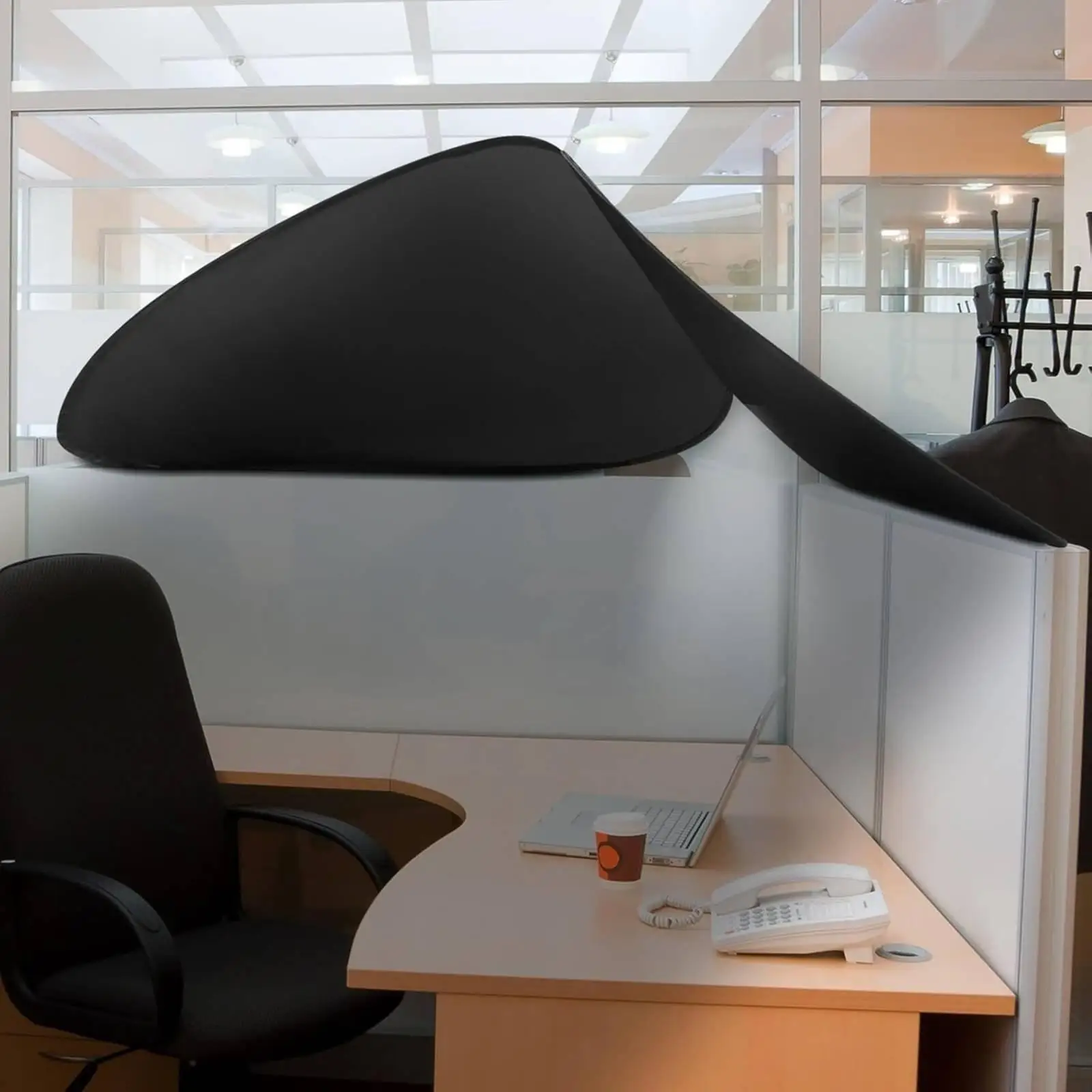 Portable Light Screen Blackout Shade Foldable Curtain Panel Window Cover for Workspace Privacy
