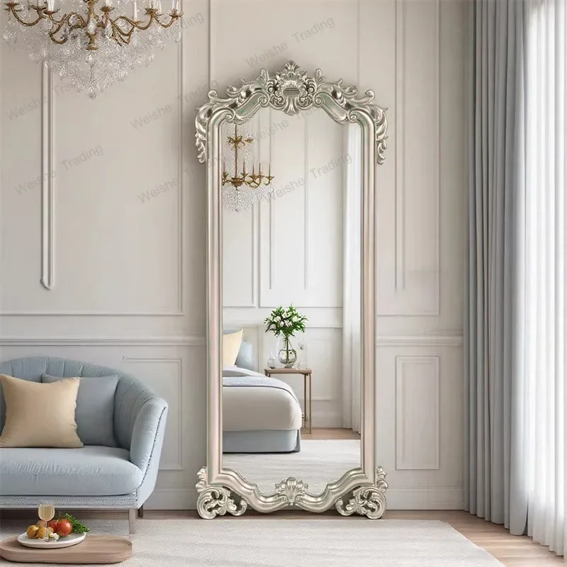 Retro full body large floor mirror home living room cloakroom try-on mirror