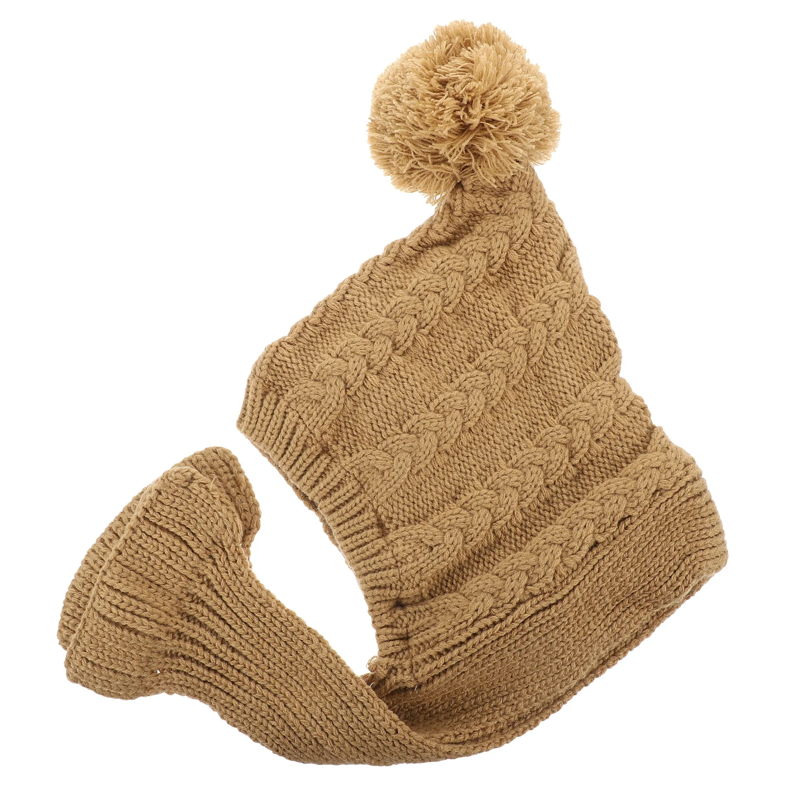 

Dog Winter Hat Knitted Scarf Soft Lining Adjustable Size Warm Pet Hat Winter Wear Small Dog Cap Pet Dress Headdress