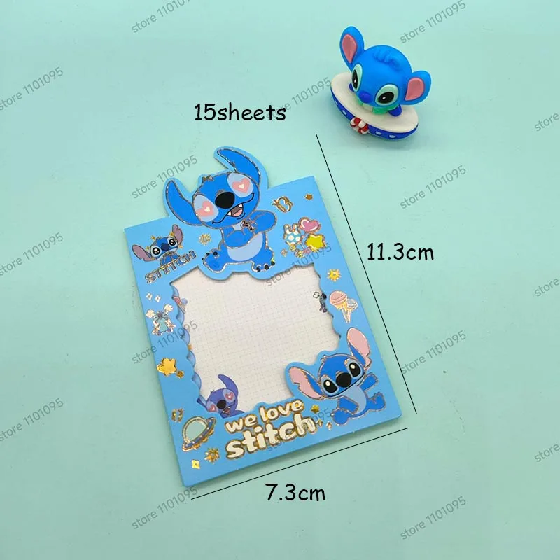 4pcs/lot Stitch Hollow Out Memo Pad Sticky Notes Kawaii Stationery Disney Notepad Scrapbooking Post Office School Supplies