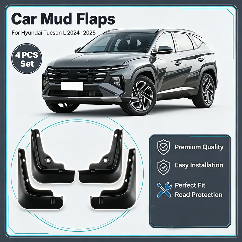 For Hyundai Tucson L 2024-2025 4PCS Mud Flaps Splash Guards Front Rear Fender Mudguards Exterior Protection