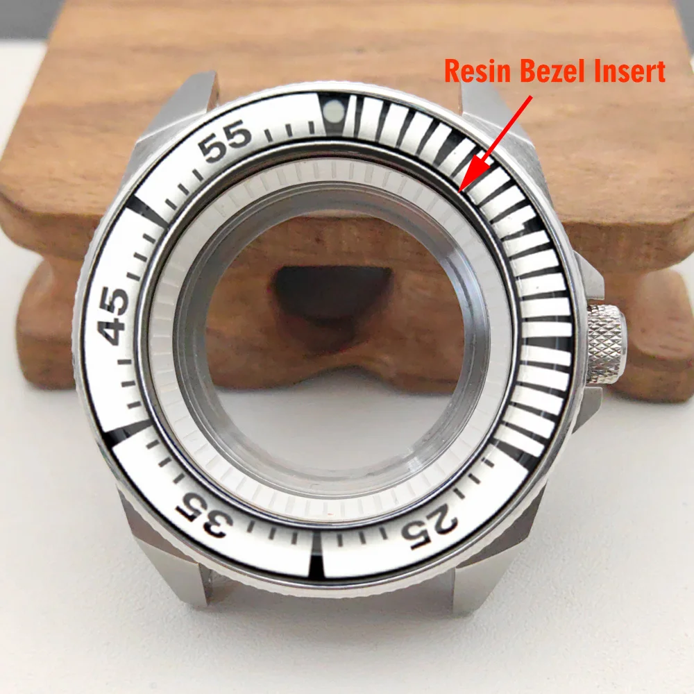 

44mm King Samurai Watch Case and 22mm Samurai Strap Part Fit For NH34 NH35 NH36 Movement Transparent Back Samurai Watch Cases