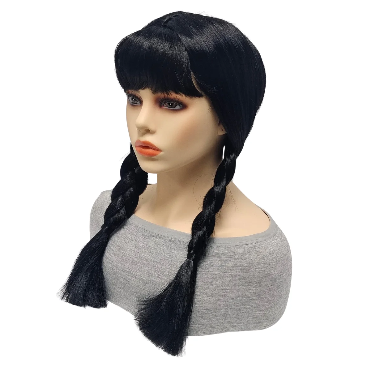 Wednesday Addams Wig For Women Cosplay Black Two Braids Fashion Synthetic Wig High Quality And Cheap Item Wigs