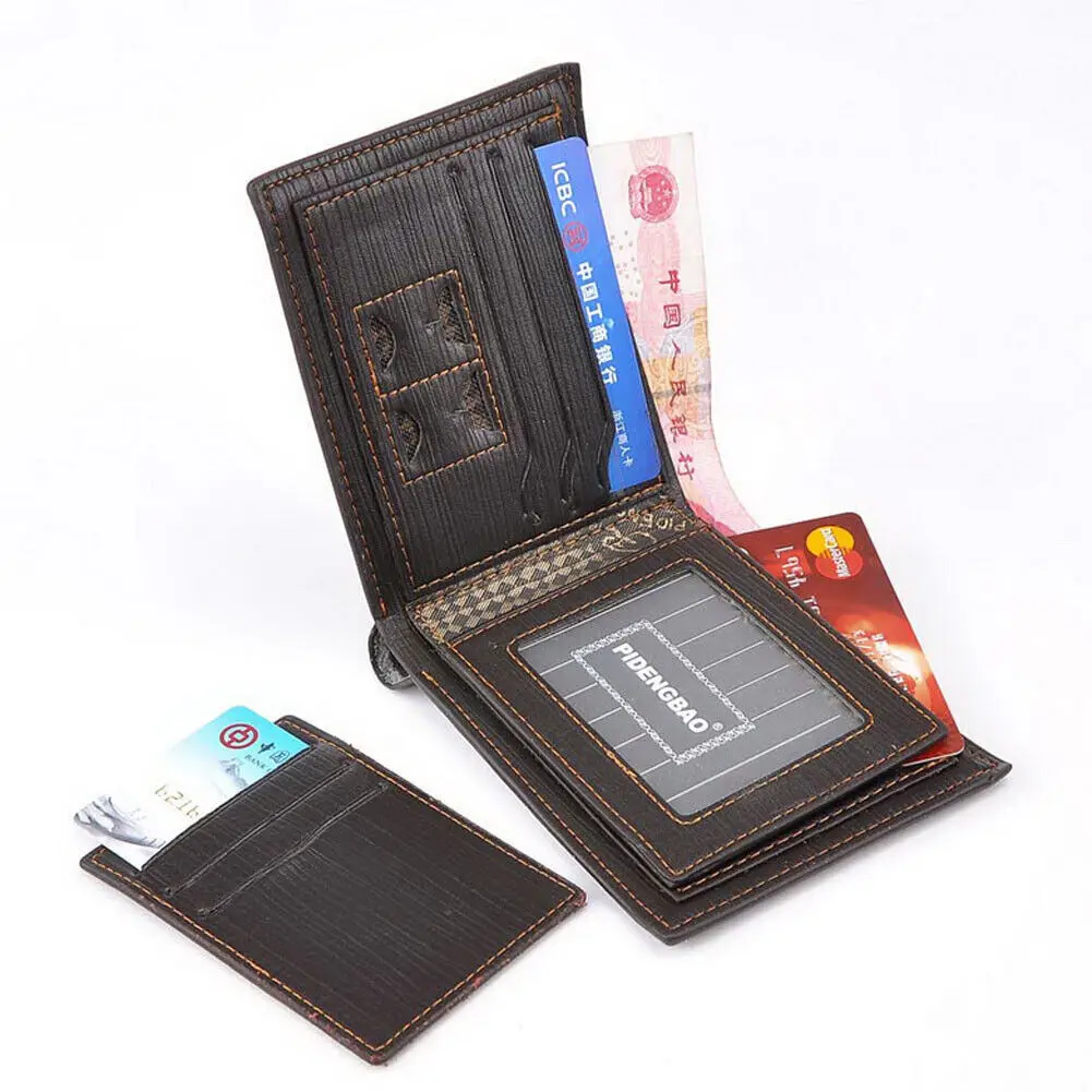 Kurze Herren-Geldbörse aus PU-Leder, Geldscheinfach-Kartenetui mit mehreren Karten, Business-Geldbörse mit abnehmbarem Kartenhalter