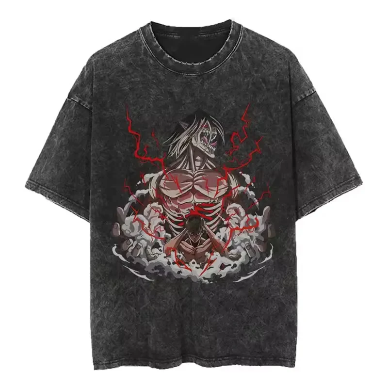 

Chainsaw Man Makima Devil Hunter Halo & Chains Vintage Washed Anime Print T Shirt Men 2026 Summer Casual Streetwear Oversized