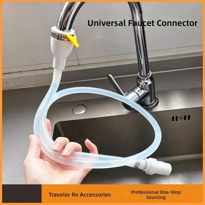 For Universal Food Grade Silicone Hose Connector for RV Water Pipe Faucet Camping and Public Toilet Plumbing Adapter