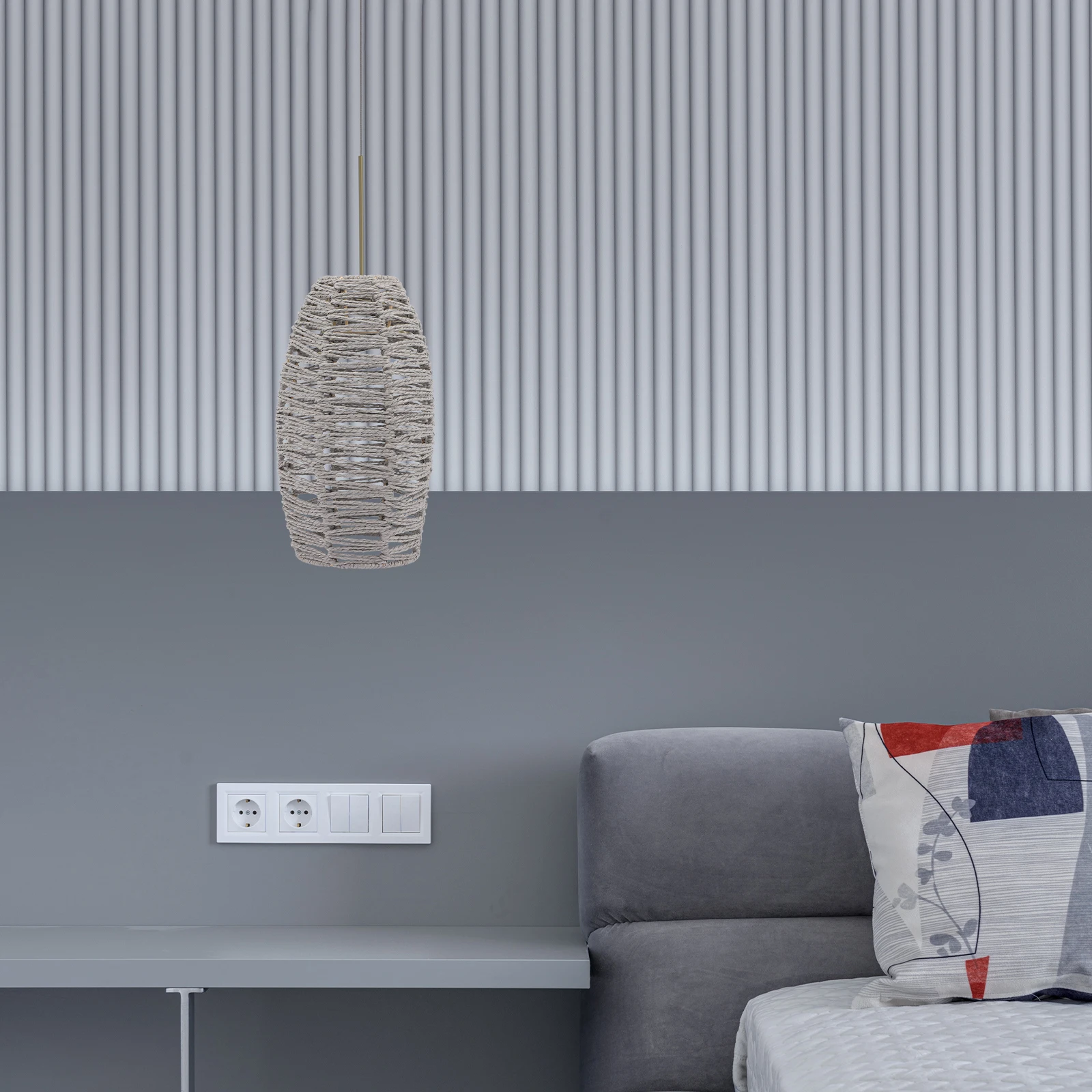 

Retro Straw Rope Lampshade Wicker Cover Replacement Small Barrel Paper for Ch eliers Ceiling Lamps Lighting Supply