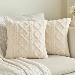 Short Fleece Cushion Cover Plush Fuzzy Pillow Cover for Living Room Sofa Decorative Pillow Home Decor Pillowcase 45x45cm 50x50cm