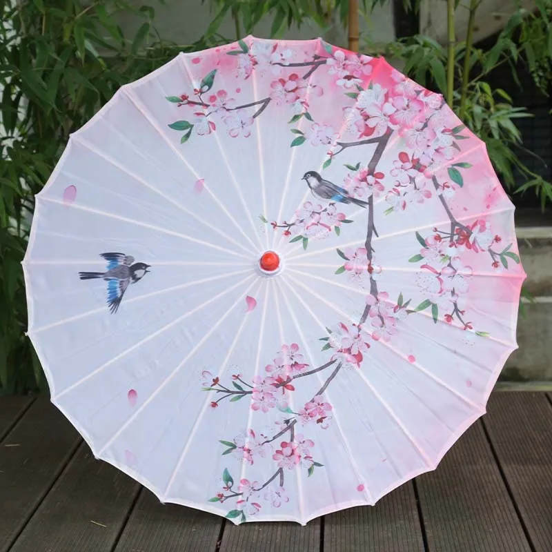 

Зонт Hanfu из шелковой ткани с принтом в древнем стиле