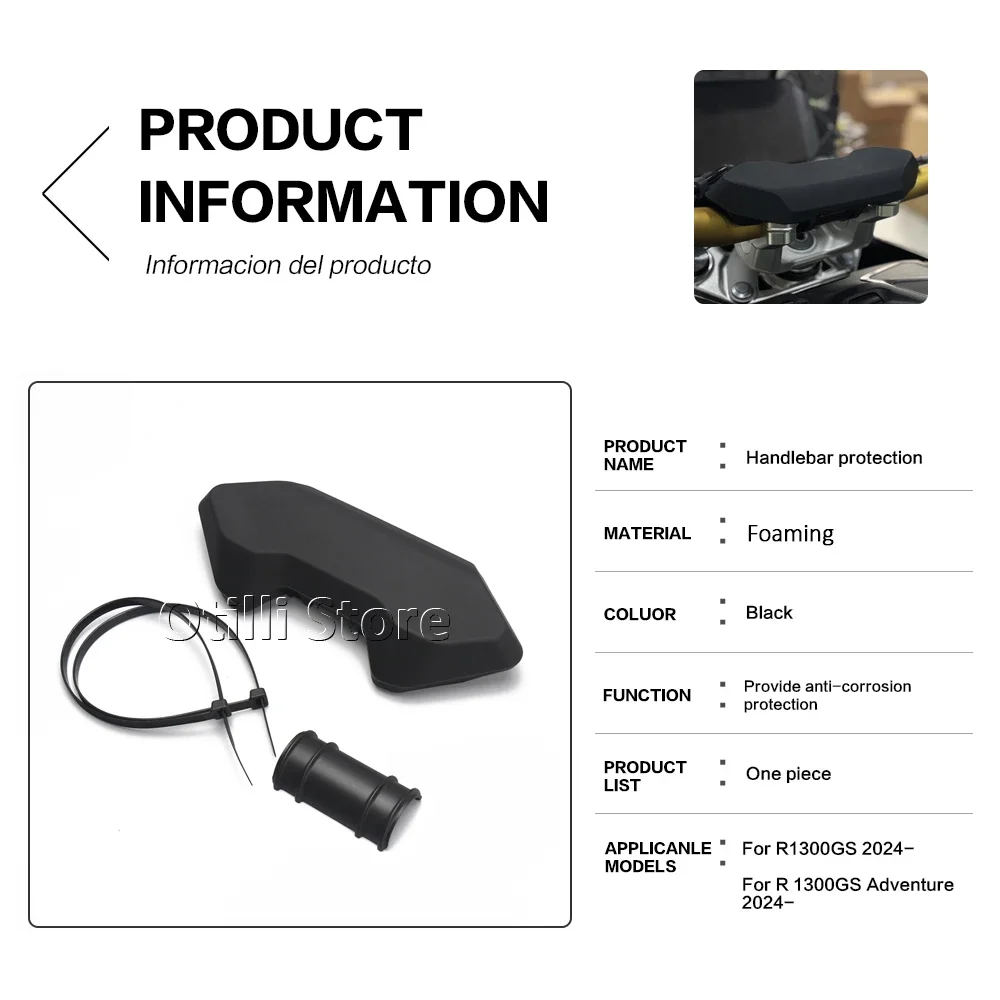 เหมาะสำหรับ BMW R1300GS ADV R1300 R 1300 GS Adventure 2024 รถจักรยานยนต์แฮนด์แผ่นโฟมแฮนด์บาร์ป้องกัน GS1300 แฮนด์บาร์ชุด