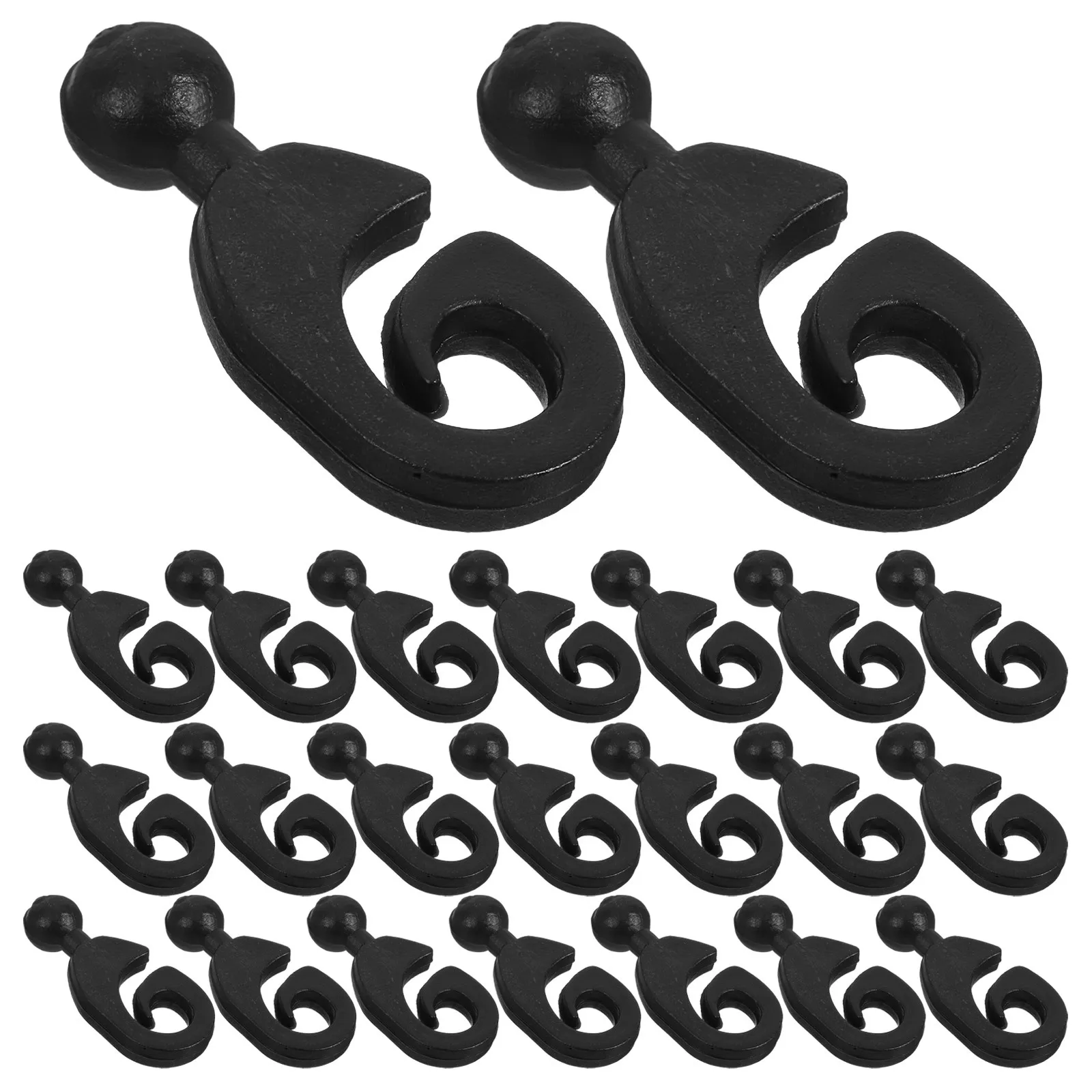 

30pcs Tent Door Curtain Hooks Black Heavy Duty Canopy Clamps Windproof Outdoor Gazebo Fasteners Awning Fabric Locking Clips
