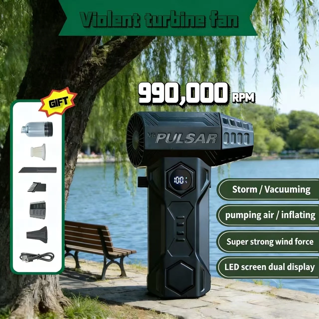 توربو منفاخ نفاث 990000 دورة في الدقيقة في الهواء الطلق منفاخ هواء قوي فرش السيارات توربو مروحة سرعة الرياح 75 متر/الثانية 10000 مللي أمبير التوجه أداة الكمبيوتر