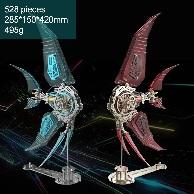 DIY Mechanical Metal Angel Fish Model Kit 3D Puzzle Angel Fish Stainless Steel Plastic Assembly Toy for Adults Kids