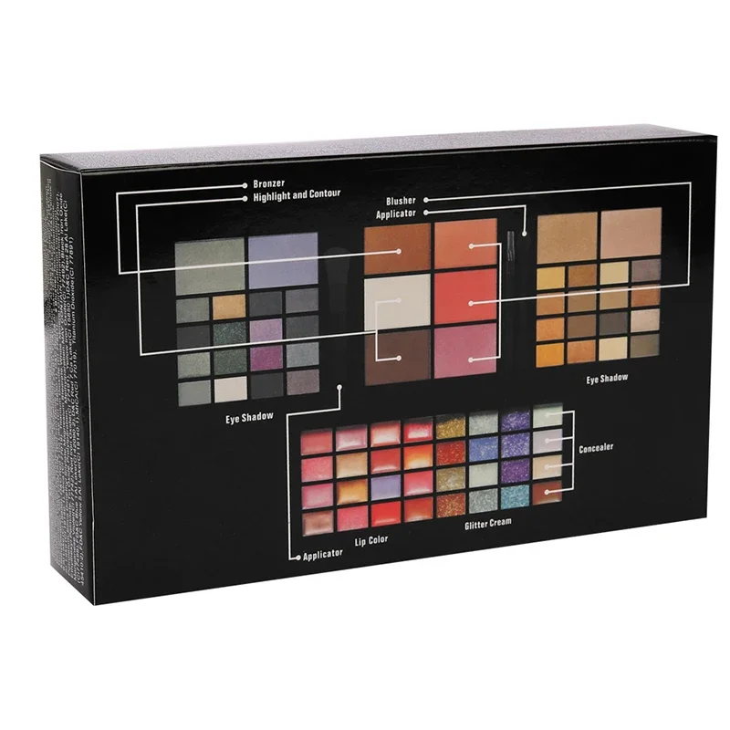 Paleta de Sombras Brilhantes para Mulheres Matte, Impermeável, Duradoura, Pó Pressionado, Kit Cosméticos, Moda, Ferramentas de Maquiagem, 78 Cores