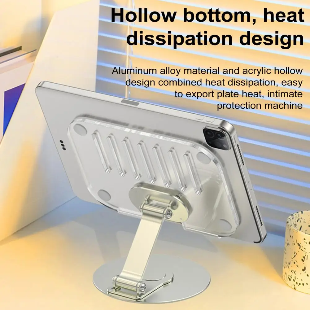 360 graus rotativo acrílico tablet titular com dissipação de calor dobrável, universal, confortável