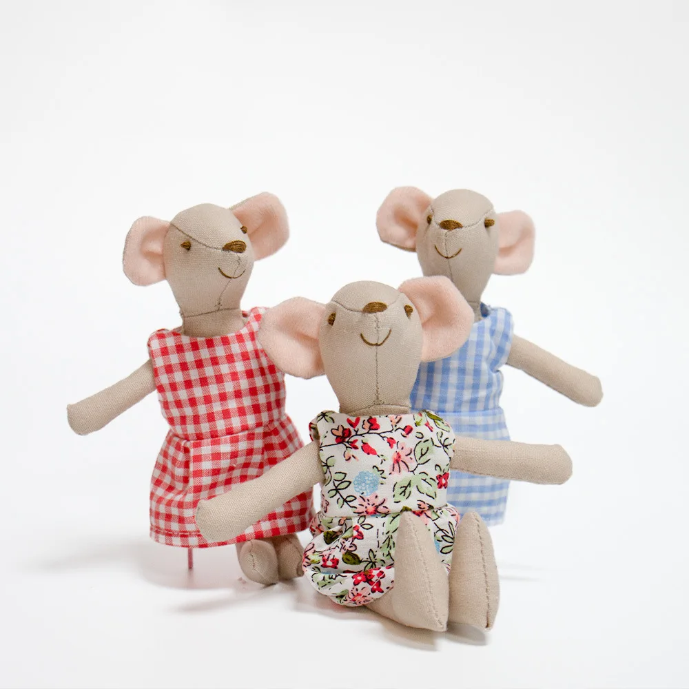 韓国風のかわいい3D綿入りの癒し系マウスドール、布製人形、赤ちゃんのおもちゃ、写真撮影用小道具