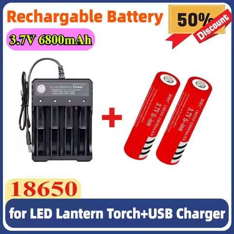 Rechargable Battery 18650 3.7 V Battery for LED Lantern Torch+USB Charger