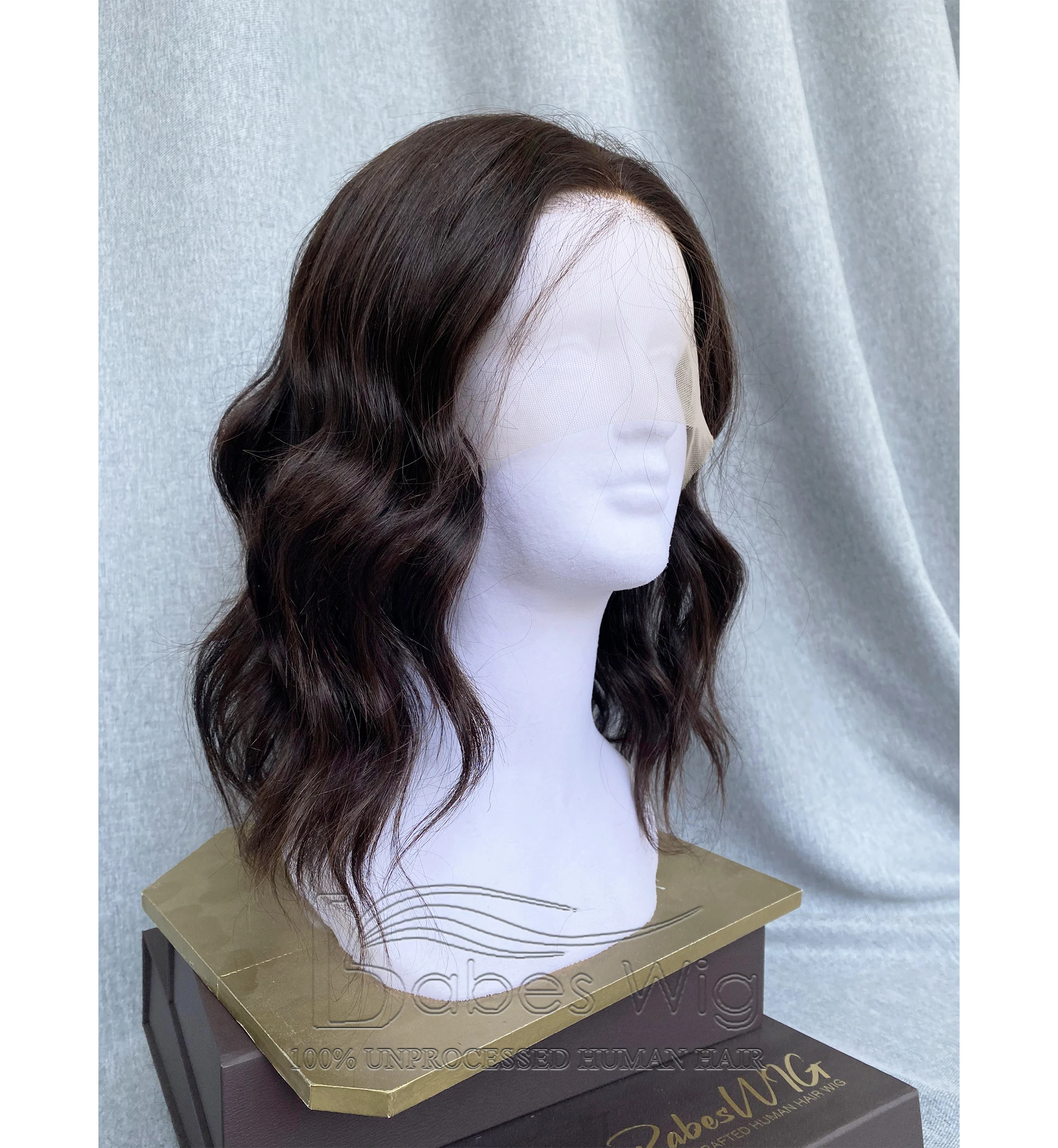 Glueless Natural Human Hair Silk Top Lace Front Wig Dark Brown Silk Base Lace Front Wigs for White Women Bleached Knots