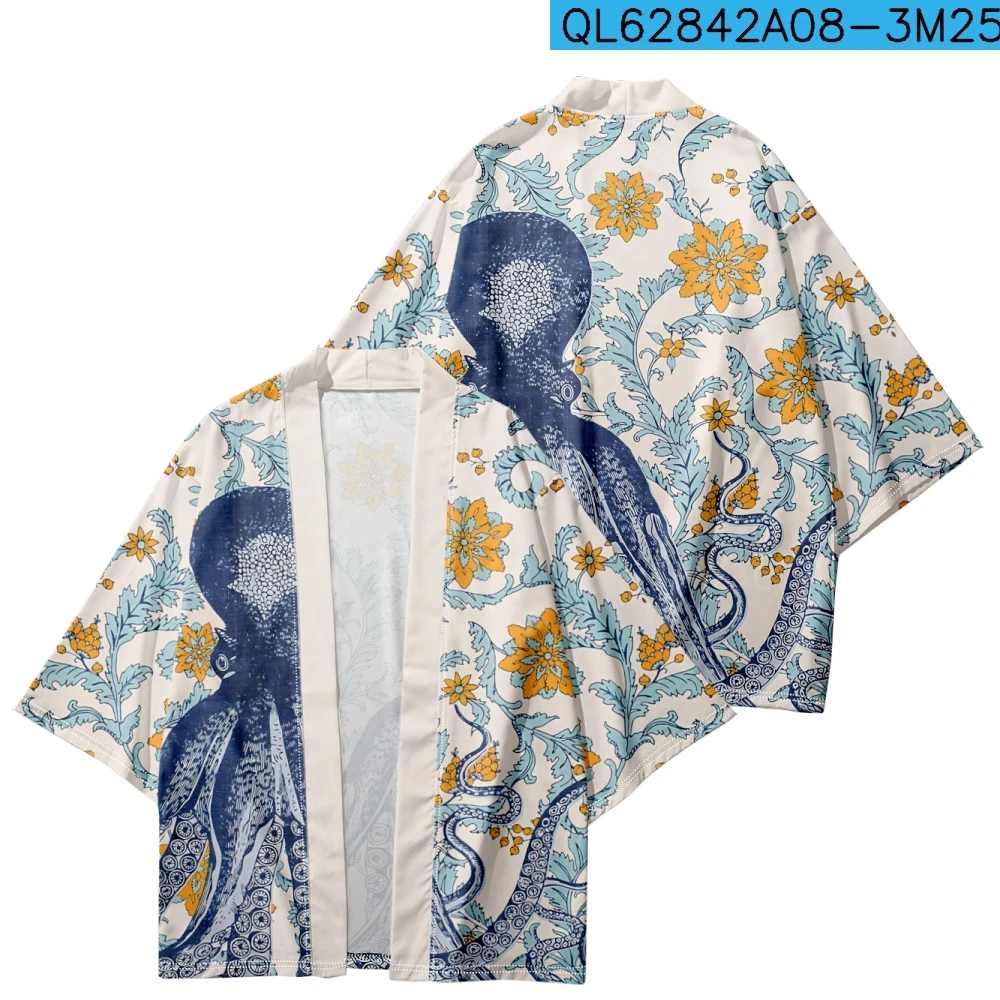 Streetwear Cartoon Printed Haori Cardigan Fashion Men Women Beach Yukata Asian Clothes Japanese Cosplay Kimono Plus Size