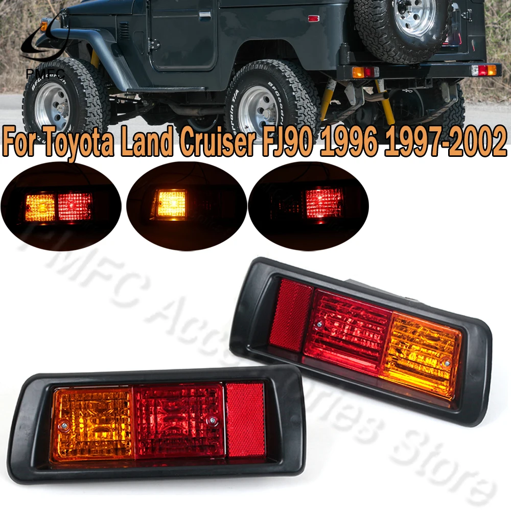 PMFC Rear Bumper Reflector Warning Brake Light Tail Light Fog Lamp For Toyota Land Cruiser Prado Lc90 3400 Fj90 Fj95 1996-2002