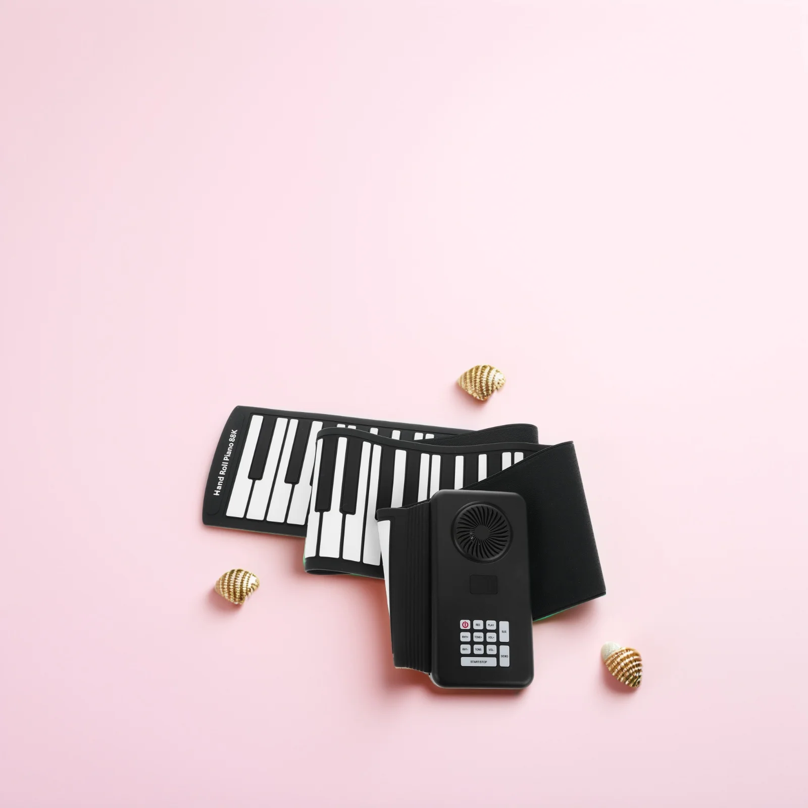 سيليكون 88 مفاتيح إلكترونية محمولة قابلة للطي نشمر لوحة مفاتيح البيانو المدمج في مكبر الصوت السفر أداة عزف موسيقى نشمر البيانو