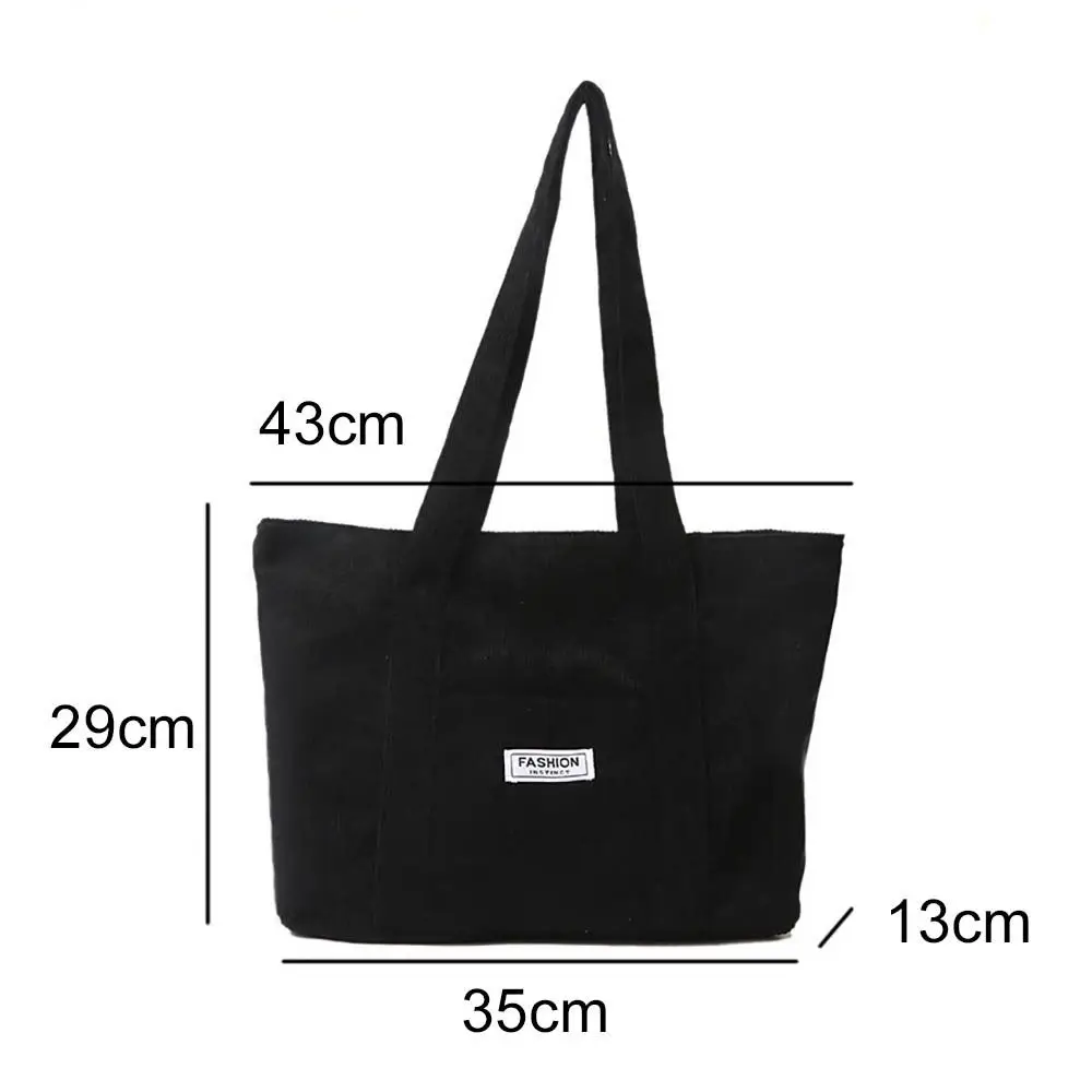 Large Capacity Corduroy Tote Bag for Ladies Simple Striped Handbag for Daily Travel Use Fluffy Tote Bag Gifts for Women Girls