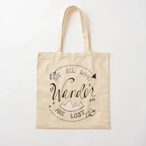 

Not All That Wander Are Lost Cotton Canvas Bag Casual Women Reusable Fashion Handbag Designer Shopper Grocery Fabric Ladies