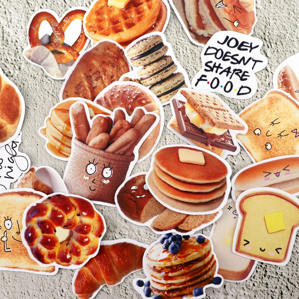 24pcs Hand Drawing Delicious Bread Cake stickers Diary Notebook Planner / Emoticon DIY Paper cute sticker stationery gift