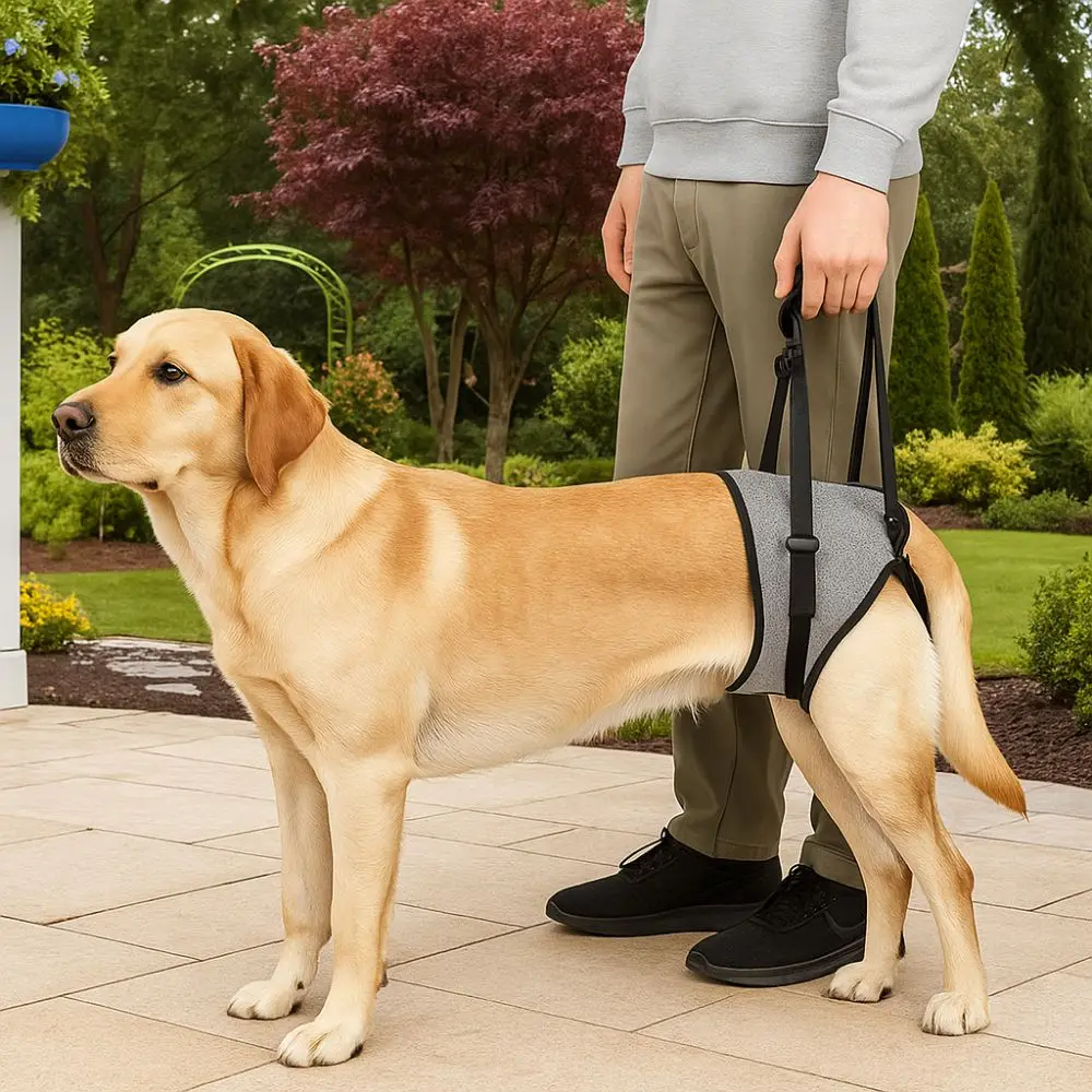 ペットベルト 調節可能な犬用リフトハーネス 取り外し可能な滑り止めハンドル ペット後肢サポート 快適な犬用後肢スリング 移動補助具