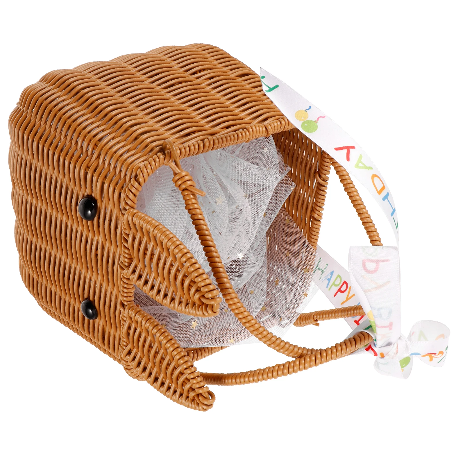 

Portable Woven Bunny Ear Storage Basket Easter Egg Holder Handheld Gift Basket Decorative Decorative Flower Holder