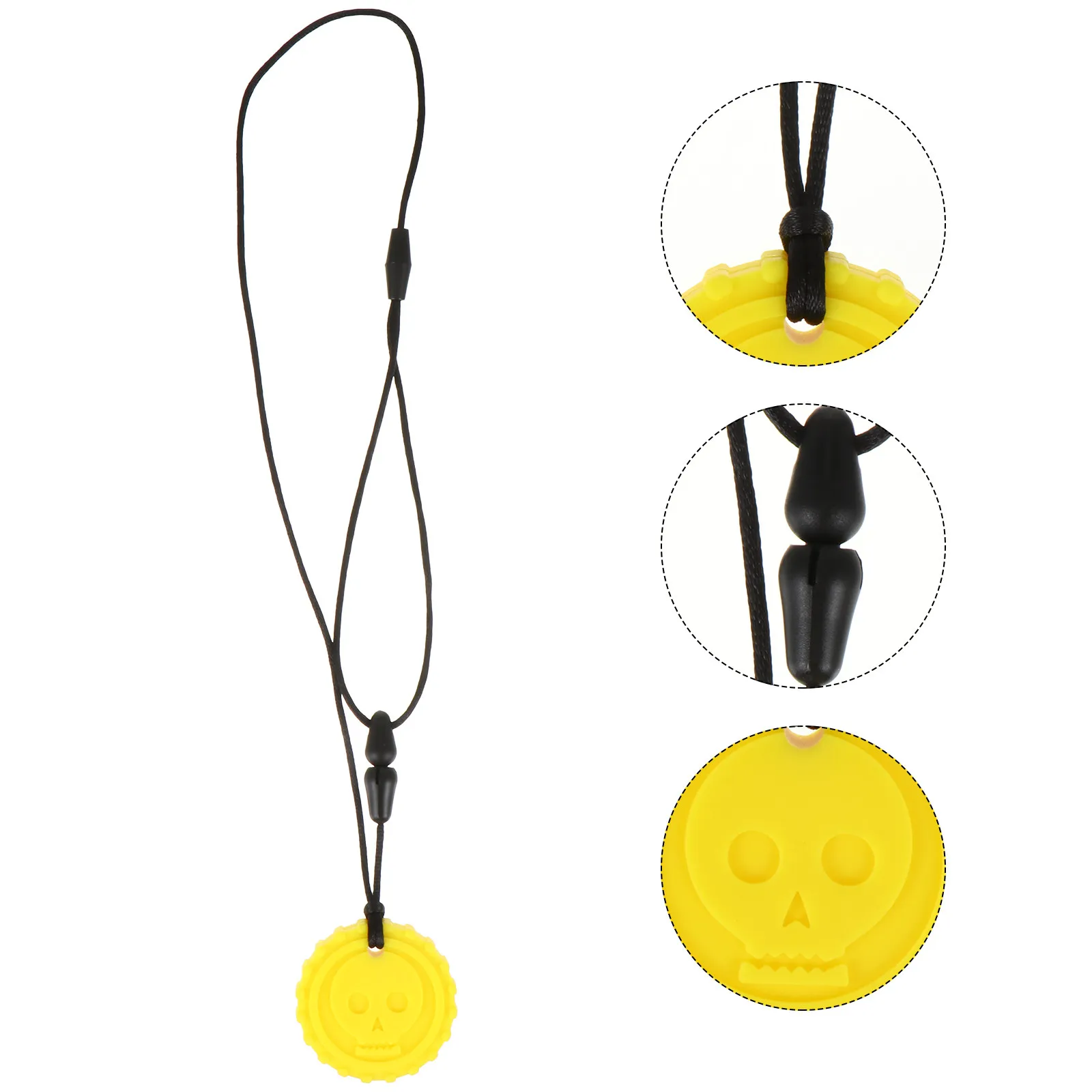 Collier de dentition pour bébé avec pendentif crâne, sûr pour les molaires, favorise la diversification des aliments, apaise les besoins sensoriels des nourrissons et des enfants autistes