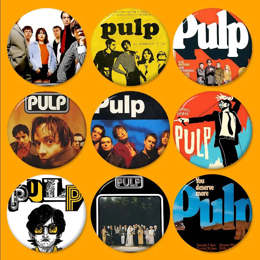 Alternative rock the P-pulp band 58mm Cute Anime Figure Icon Badge Handmade Tinplate Brooch for Backpack Clothes Chest Ornament
