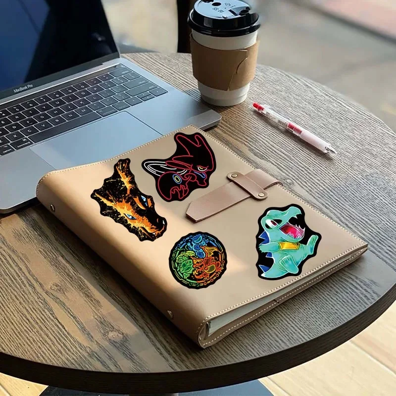 50Pcs Neon Stickers Pichu Charizard Eevee Waterproof Decals for Laptops Luggage Water Bottles Kids Toys Gift