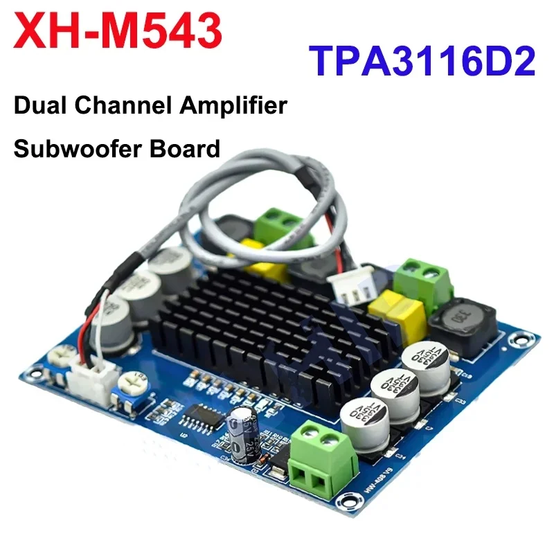 XH-M543 TPA3116D2 2*120W Dual Channel Digital Stereo Audio Power Amplifier Board High Power DIY 240W Amplificador Sound Board