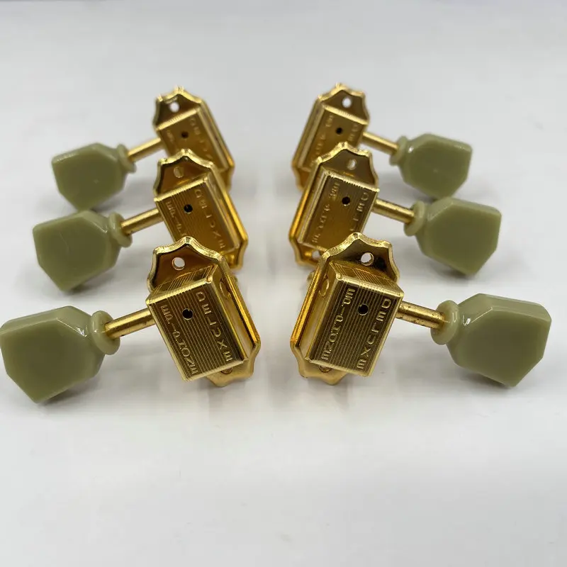Golden Color Vintages Acoustic Guitar Machine Heads 9MM L3R3 One Set for Electric Guitar Tuner Key Replace and DIY EPI Genuine