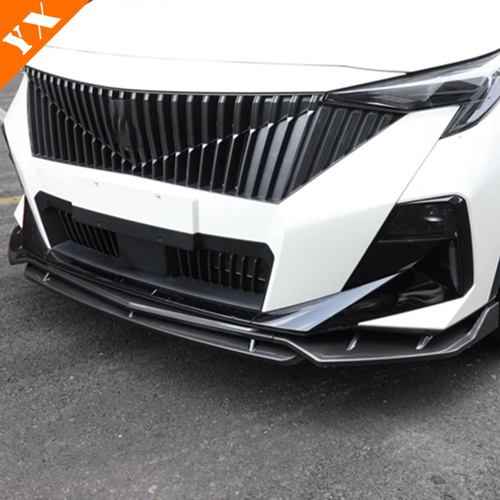 For Trumpchi GAC  Emzoom GS3 2023-2024 Carbon Car Front Shovel Front Lip Front Bumper Protector Anti Hit Garnish Accessories