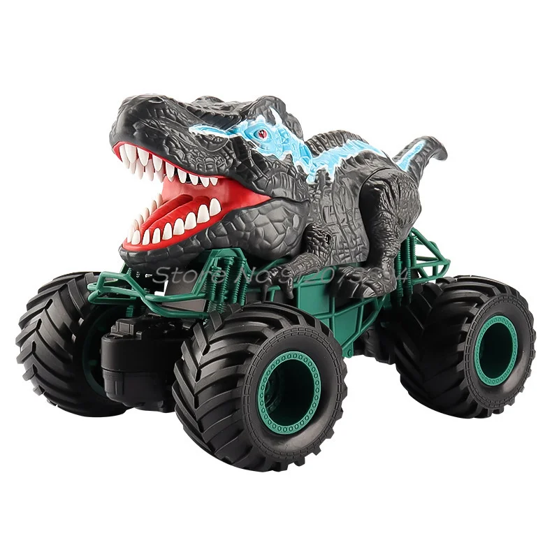 Tyrannosaurus Model Electric Wireless Control Car 2.4G All Terrain Off Road Cool Lighting Spray Wear Resistant Tires RC Car Toy