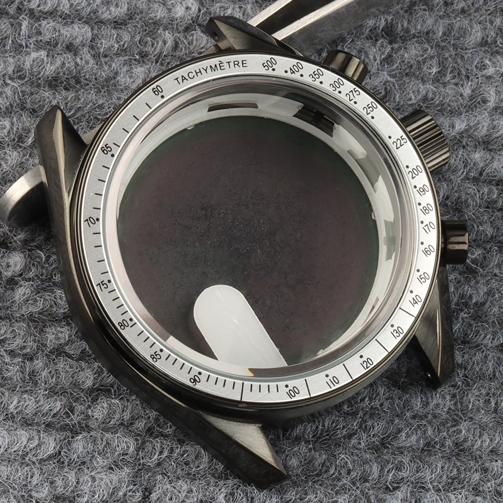 

Черный VK63 40 мм серебристый/зеленый безель мужские часы корпус подходит для Seiko VK63 VK64 механизм из нержавеющей стали кварцевый хронограф аксессуары