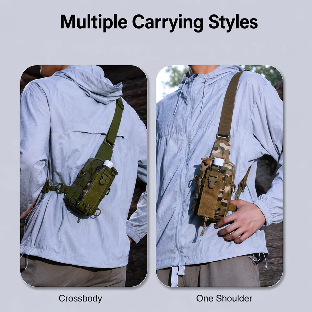 Tactical Chest Bag Crossbody Sling Pack Compact Water Resistant Shoulder Bag for Travel Hiking Cycling Sports and Daily Carry